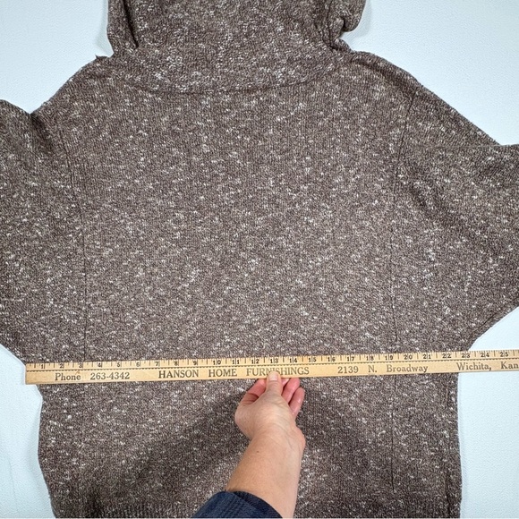 Christopher Banks womens 1X snowflake mocha mousse cowl neck cotton blend soft - Picture 12 of 12